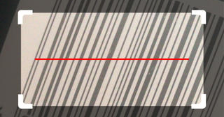 Cropped screenshot showing barcode scanner in action
