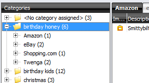 Cropped screenshot showing watchlist categories